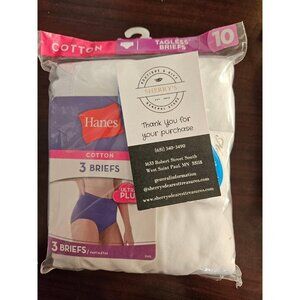 Hanes Womens Cotton Tagless Briefs Pack Of 3 Size 10